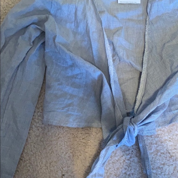 blue and white striped tie shirt - Picture 2 of 2